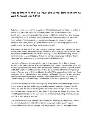 How to travel as well as intern like a pro.pdf
