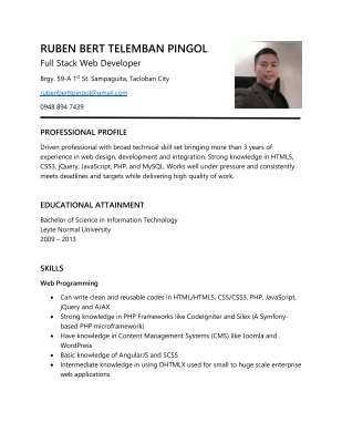 CV of Ruben Bert T Pingol - Full Stack Web Developer.pdf