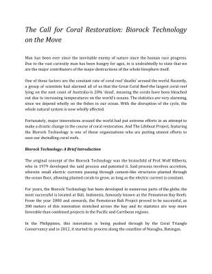 The Call for Coral Restoration_ Biorock Technology on the Move.pdf