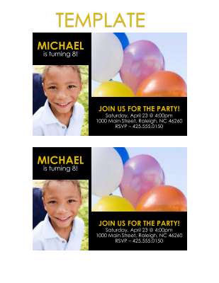 Kids Party invitation (yellow on black, 2-photo design).pdf