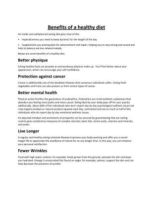Iqra Bano - Benefits of a Healthy Diet.pdf