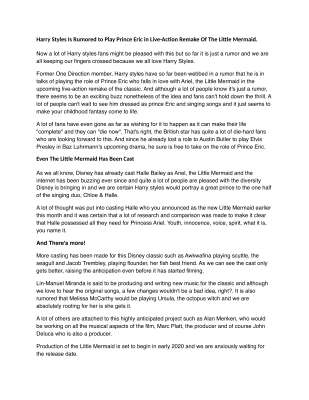 Harry Styles Is Rumored To Play Prince Eric .pdf