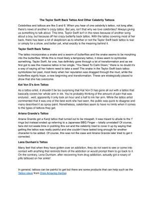 The Taylor Swift Back Tattoo And Other Celebrity Tattoos.pdf