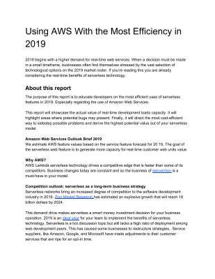 Using AWS With the Most Efficiency in 2019.pdf