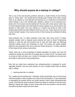 Blog on why anyone should do a startup in college..pdf