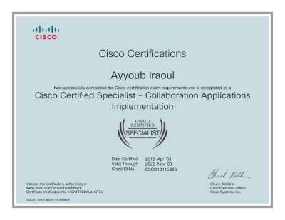 Cisco Certified Specialist - Collaboration Applications Implementation certificate.pdf