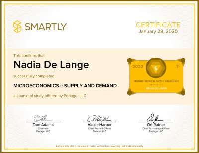 Nadia De Lange-MICROECONOMICS I_ SUPPLY AND DEMAND-Certificate.pdf