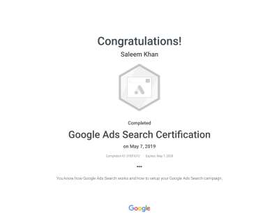 Google Ads Search Certification _ Saleem Khan.pdf