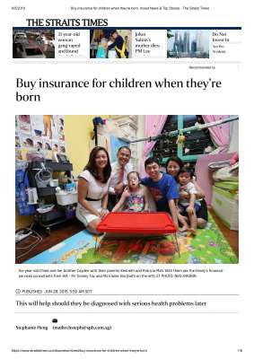 Buy insurance for children when they're born, Invest News & Top Stories - The Straits Times.pdf