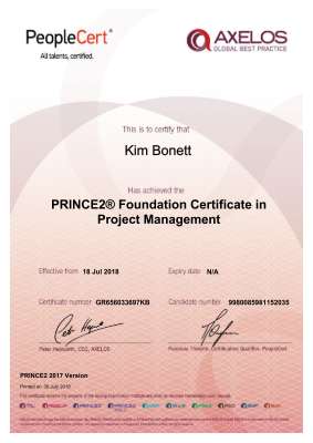 Prince2 Foundation certificate - Kim Bonett.pdf