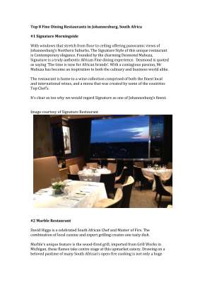 Top 8 Fine Dining Restaurants in Johannesburg.pdf