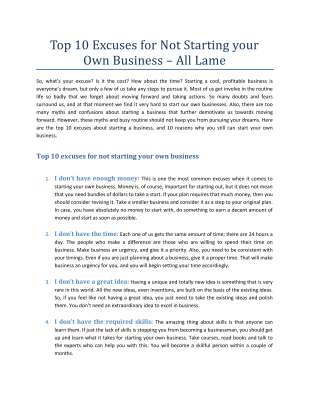 Excuses for Not Starting a Business - All Lame.pdf