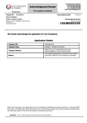 Acknowledgement Receipt for Tax Compliance Certificate.pdf