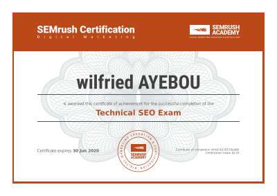 SEMrush Technical SEO Exam Certificate .pdf