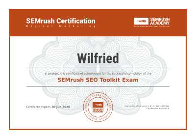 SEMrush SEO Toolkit Exam Certificate.pdf