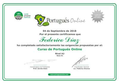 Certificado - Federico Raul Diaz - Portugues Online - A2.pdf