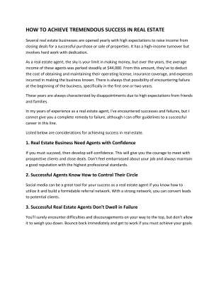 How to achieve tremendous success in real estate.pdf