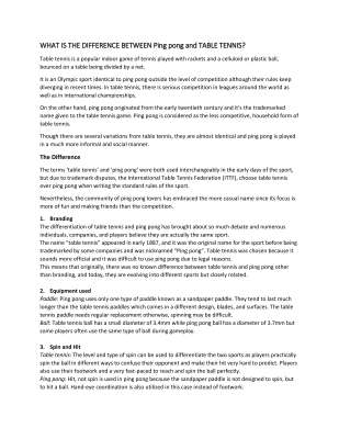 Difference Between Ping Pong and Table Tennis.pdf