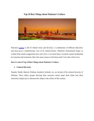 Top 10 Best Things about Pakistan's Culture.pdf
