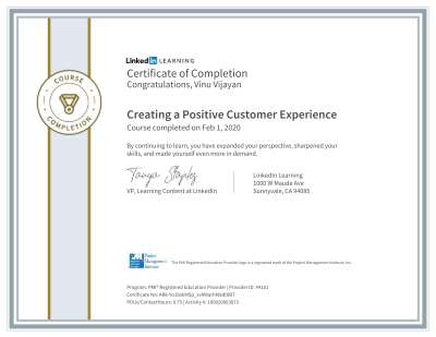 CertificateOfCompletion_Creating A Positive Customer Experience.pdf