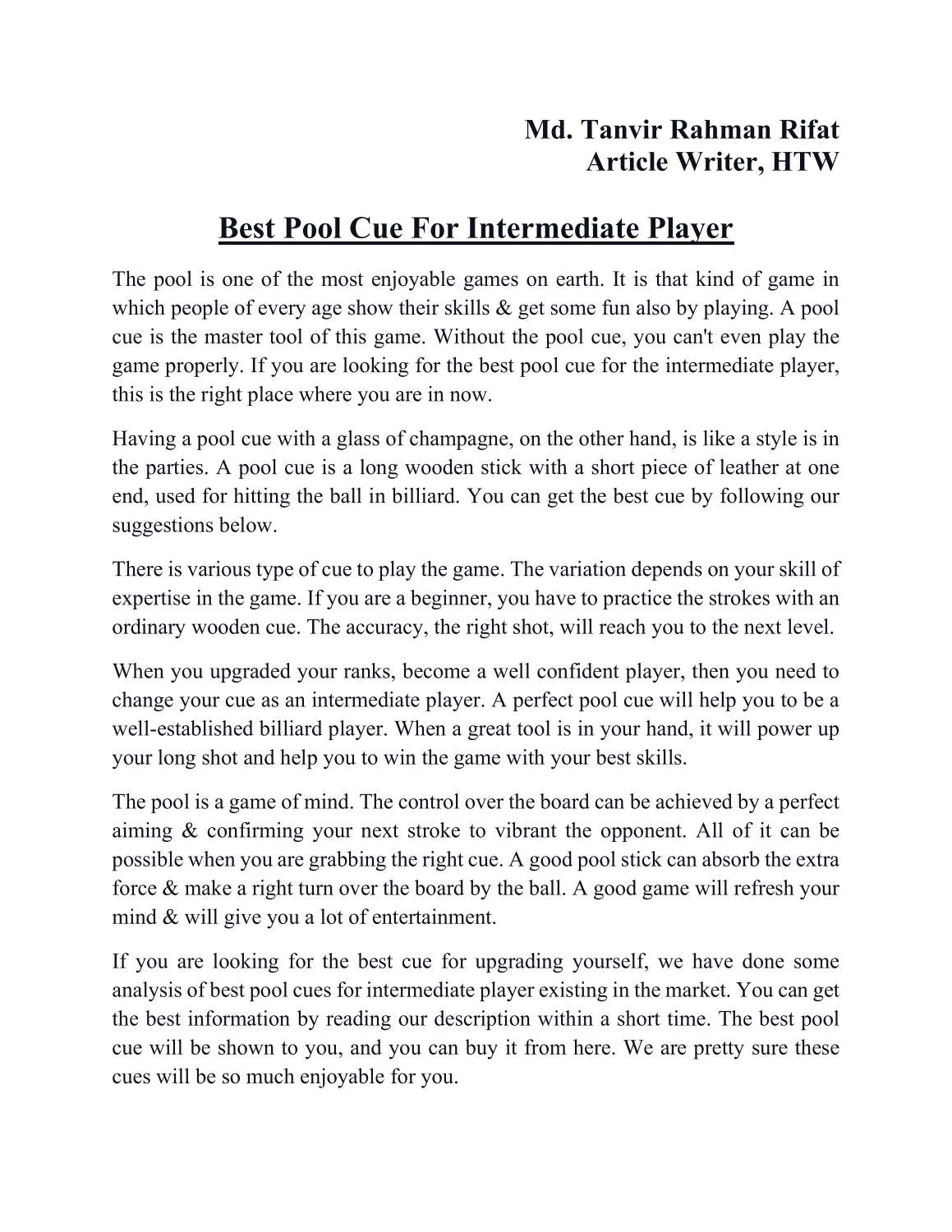 Best Pool Cue for Intermediate Player.pdf