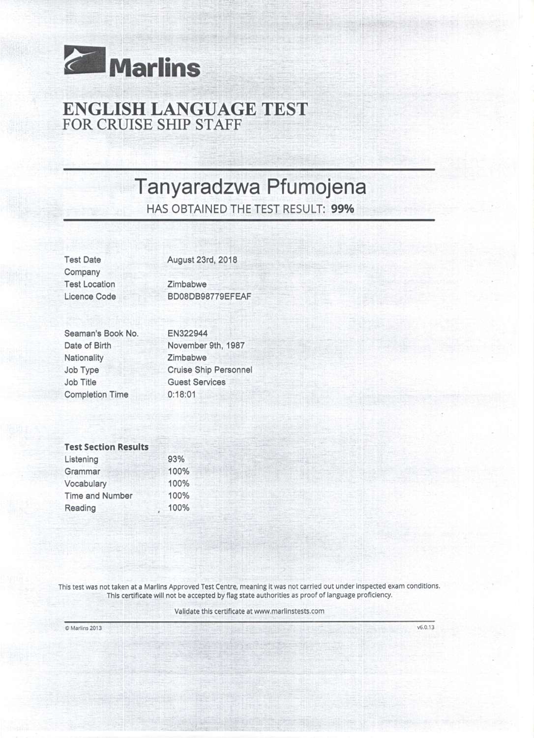 T Pfumojena Marlins Certificate.pdf