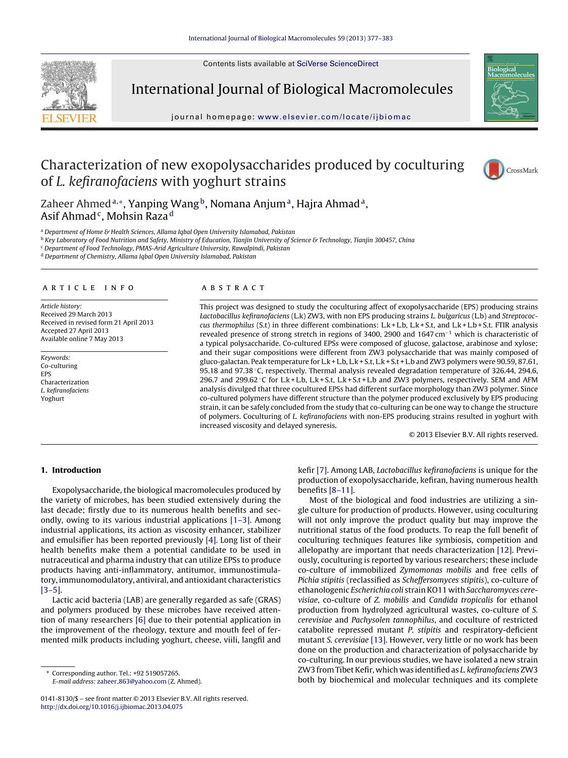 Characterization of new exopolysaccharides produced by coculturing of L. kefiranofaciens with yoghurt strains.pdf