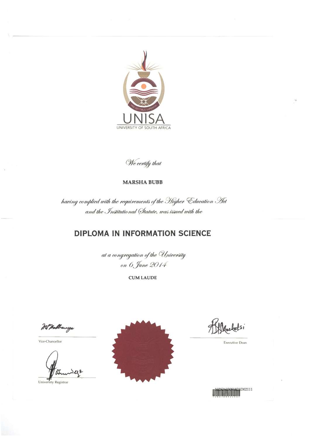 Unisa Diploma Information Sc..pdf