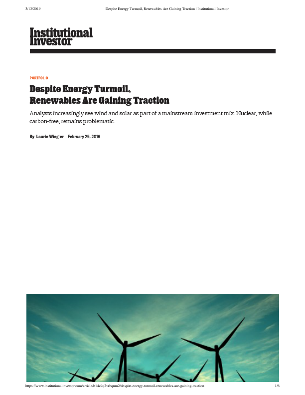 Despite Energy Turmoil, Renewables Are Gaining Traction  Institutional Investor.pdf