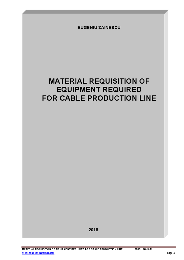 Material requisition of equipment required for cable production line.pdf