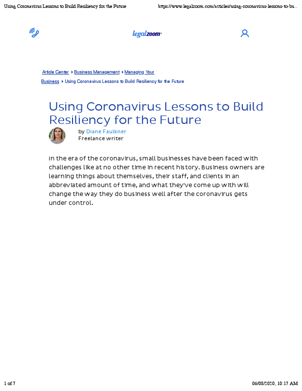 Using Coronavirus Lessons to Build Resiliency for the Future.pdf