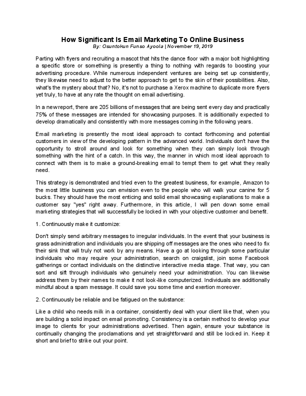 How Significant Is Email Marketing To Online Business.pdf