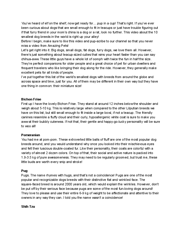 VIDEO SCRIPT..10 Smallest Dog Breeds in the World.pdf