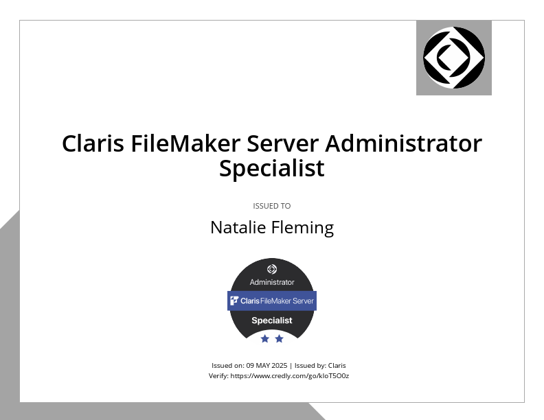 ClarisFileMakerServerAdministratorSpecialist_Badge20250509-28-x8h3dh.pdf