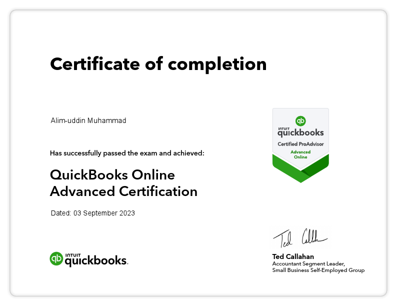 QuickBooksOnlineAdvancedCertification - Alim-uddin Muhammad.pdf