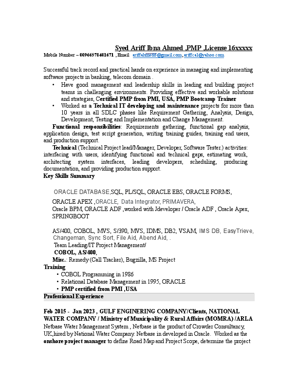 Ariff CV ,  IT ,  oracle.pdf