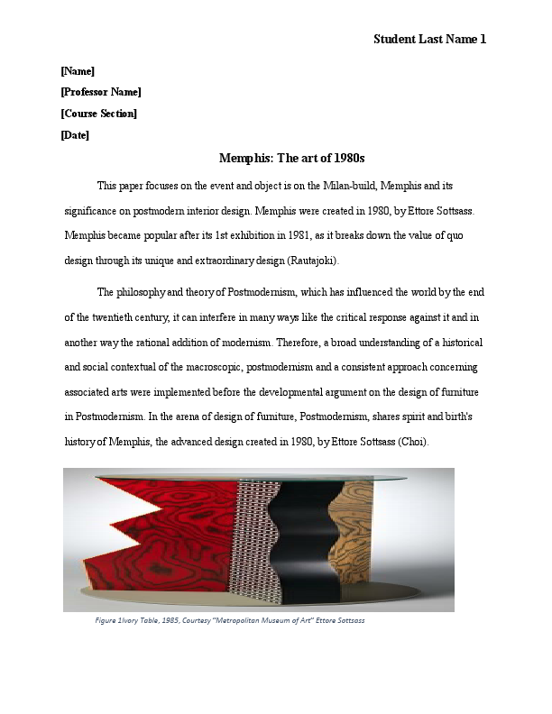 Memphis 1980s Summary.pdf