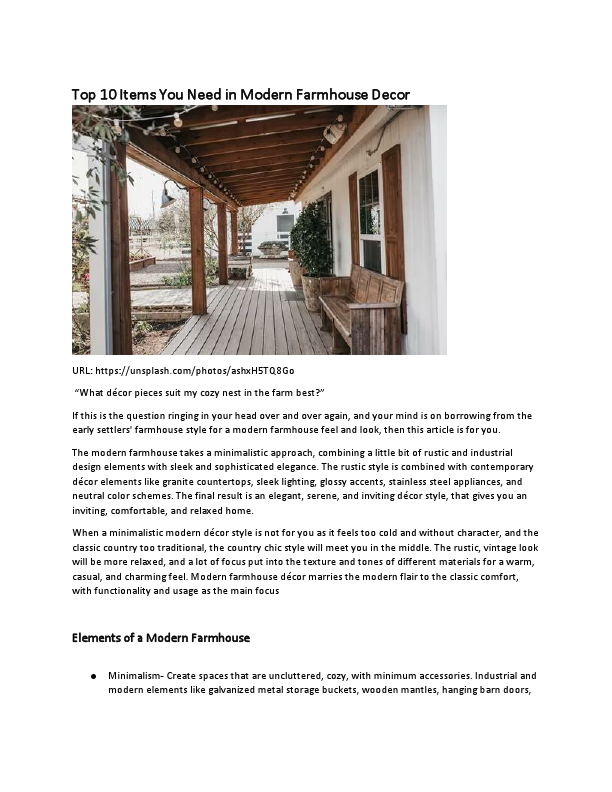 Top 10 Items You Need in Modern Farmhouse Decor.pdf