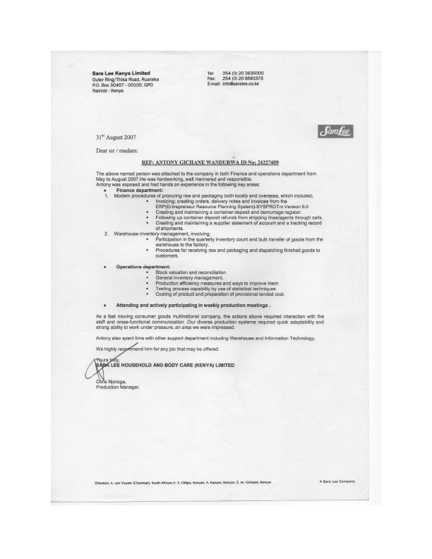 Recommendation - Sara Lee 2.pdf