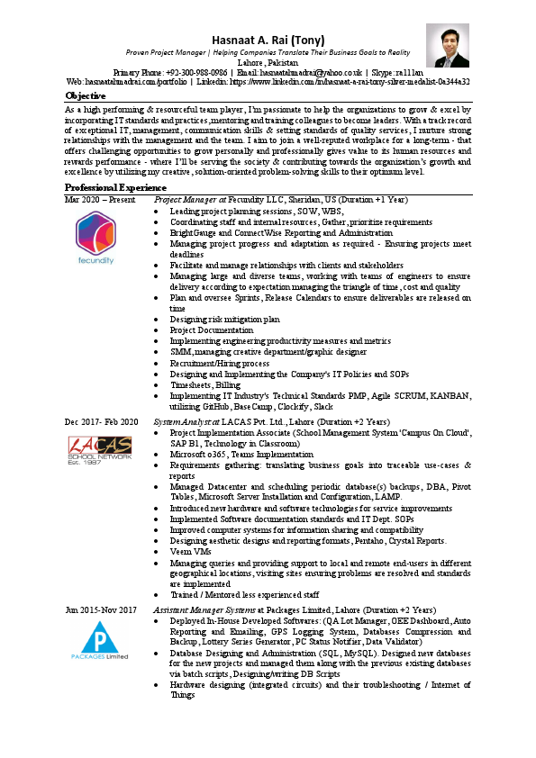 CV, Resume - Tony (Hasnaat A. Rai).pdf