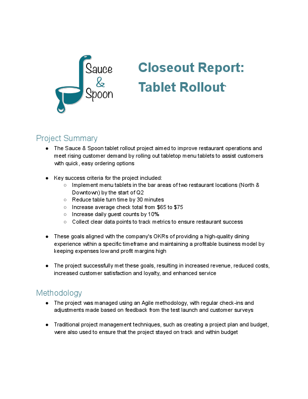 7 - Sauce & Spoon_ Closeout_Report.pdf