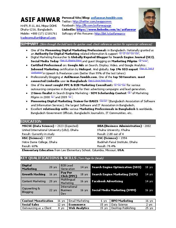 Short Resume of Asif Anwar.pdf