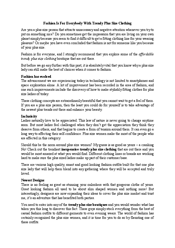 Fashion Is For Everybody With Trendy Plus Size Clothing.pdf