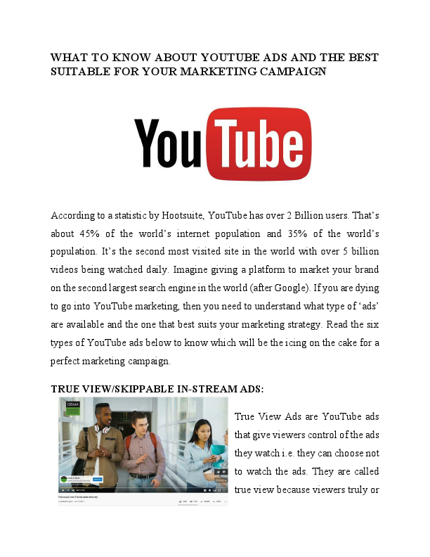 WHAT TO KNOW ABOUT YOUTUBE ADS AND THE BEST SUITABLE FOR YOUR MARKETING CAMPAIGN.pdf