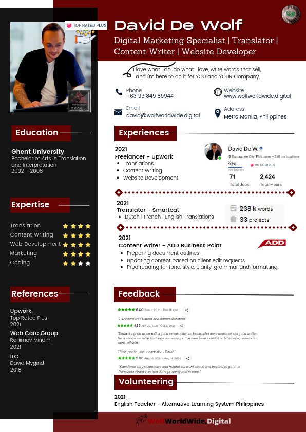 David De Wolf CV Resume.pdf