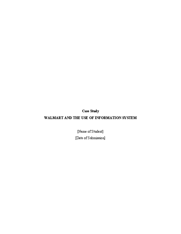 Walmart and The Use of Information System - Case study.pdf