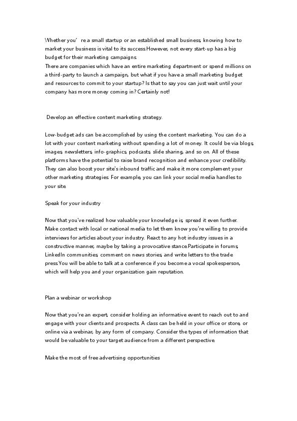 Marketing strategy without breaking bank account.pdf