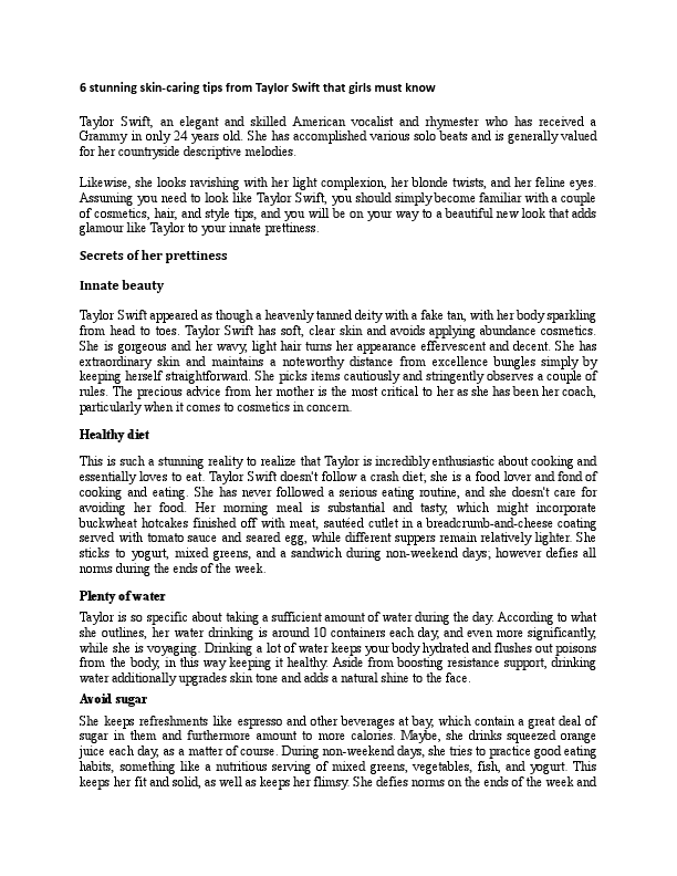 6 stunning skin-carig tips from Taylor Swift that girls must know.docx.pdf
