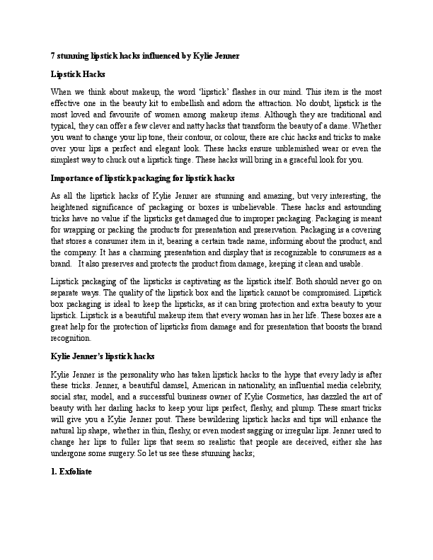 7 stunning lipsticks hacks influenced from Kylie Jenner.docx.pdf