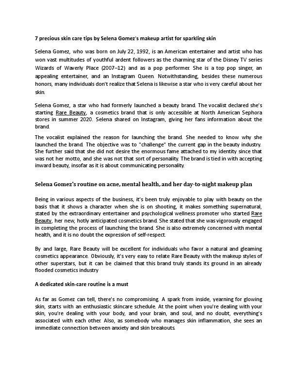 7 precious skin caring tips by Selena Gomez's makeup artist for sparkling skin.docx.pdf